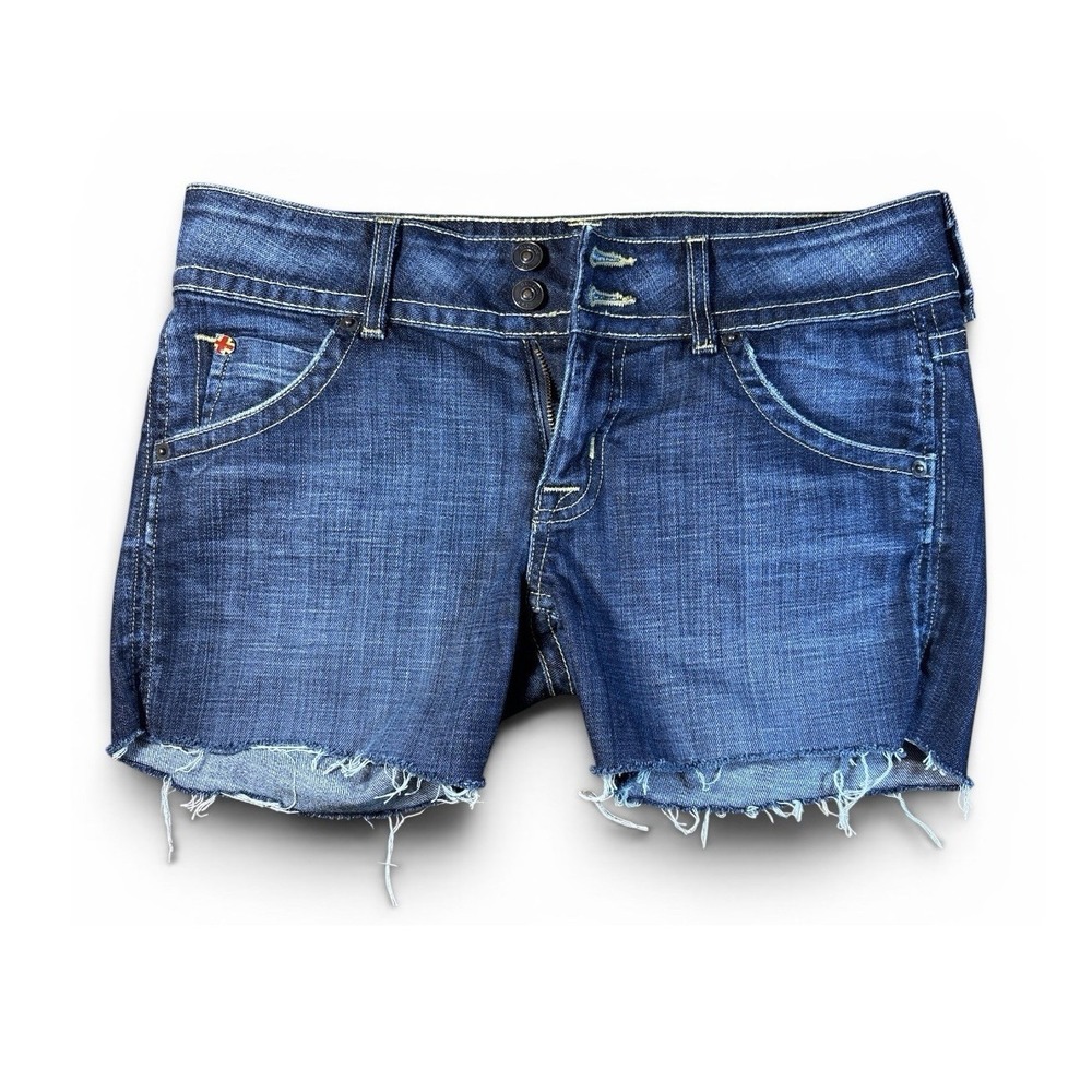 Hudson Women's Cut Off Denim Shorts Blue Size 28 Frayed Hem Classic